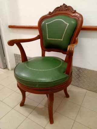 Antigua Silla de Escritorio, Giratoria 360°,Madera