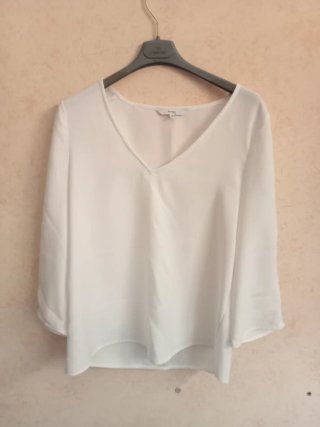 Blusa blanca manga 3/4 talla 38