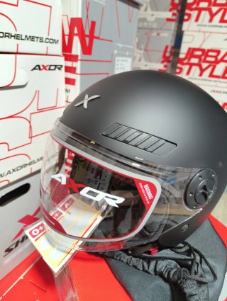 Casco AXOR KIOTO Jet Negro Mate/Brillo/Blanco
