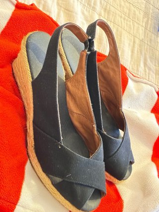 Sandalias esparto negras