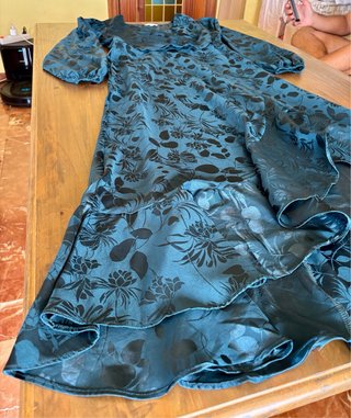 Vestido Midi Chenault Floral Volantes Talla L