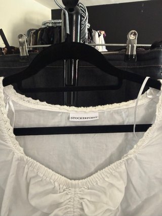Camiseta blanca crop top fruncido fairy coquette