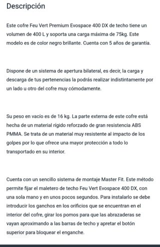 Alquiler Cofre de techo 400L