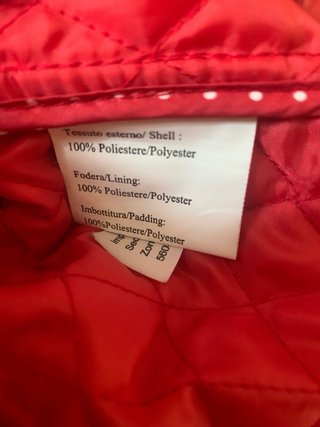 Chaqueta Sattin Acolchada Roja Volantes