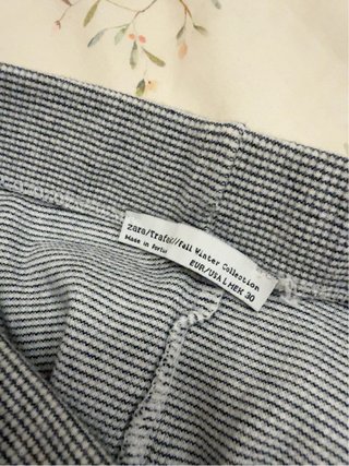 Falda midi Zara punto elástico gris T. L