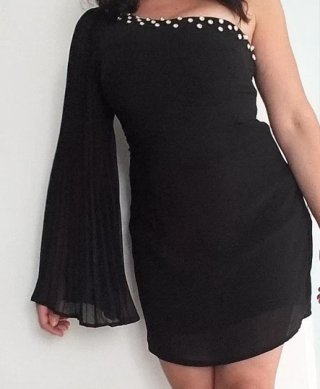 Mini abito monospalla Armani Exchange nero tg. M