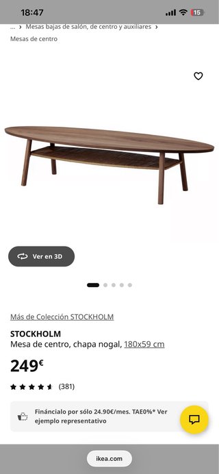 Mesa centro madera estilo escandinavo
