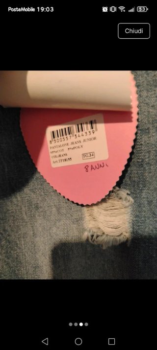 Jeans strappati floreali 8 anni