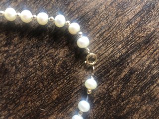 Conjunto perlas y oro 14kt: collar, pulsera, pendi