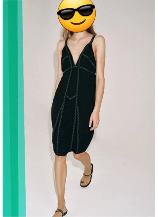 Vestido Zara negro con abalorios
