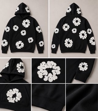 Sudadera Denim Tears Negra Estampada