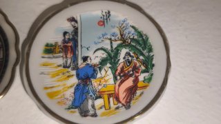 Lote 3 Mini Platos Decorativos Porcelana Oriental
