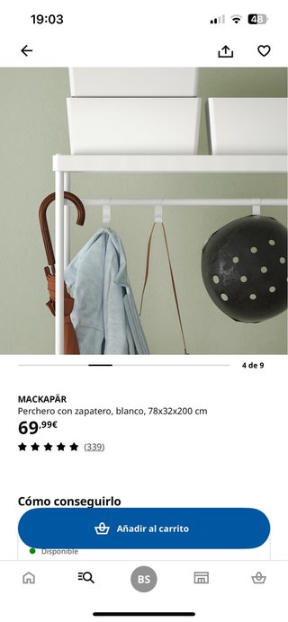 Perchero Zapatero Blanco Ikea