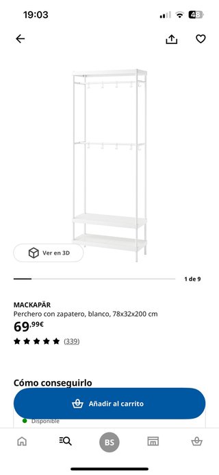 Perchero Zapatero Blanco Ikea