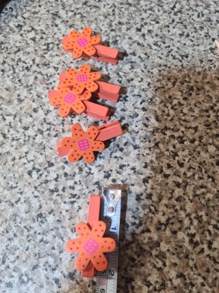 Lote pinzas madera decoradas Pascua y flores, mari