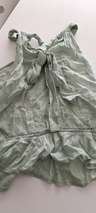 Top Zara verde con lazada