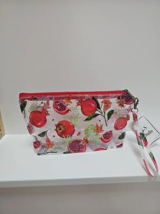 Neceser transparente con estampado frutal