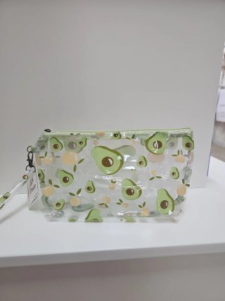 Neceser transparente con estampado frutal