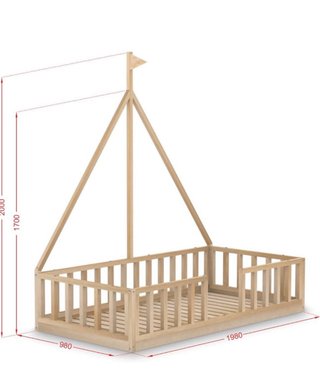 Cama nido infantil de madera y colchón