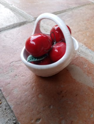 Juego Cerámica Vintage: Jarra,Cesta y Servilletero