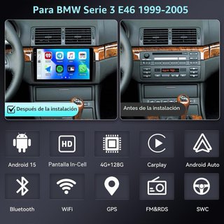 NUEVO! (160€) Radio Coche Android 15 4+128GB BMW 3