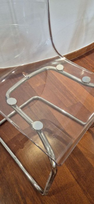 Mesa cristal 90cm (La OCA)+4 Sillas Tobias (IKEA)