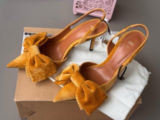 Zapato destalonado terciopelo lazo talla 37