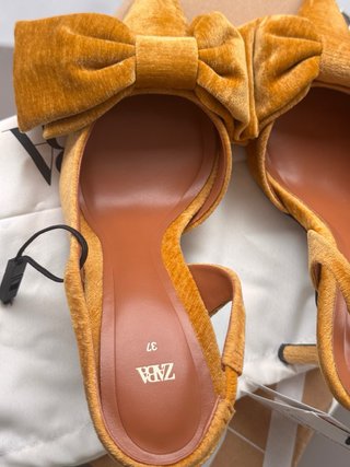 Zapato destalonado terciopelo lazo talla 37