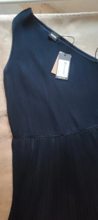 Vestido Asimétrico BOSS Talla M Azul Marino
