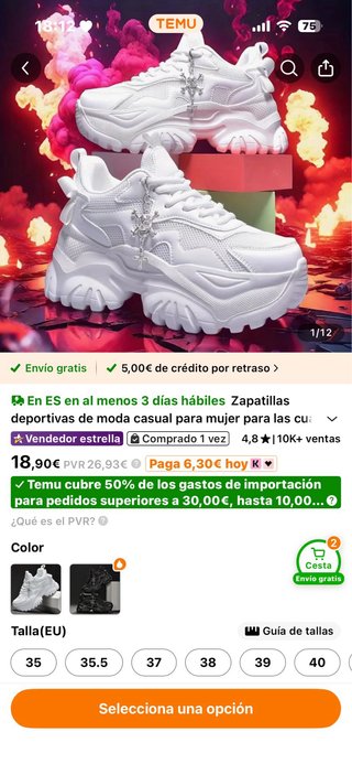 Zapatillas Blancas Talla 39