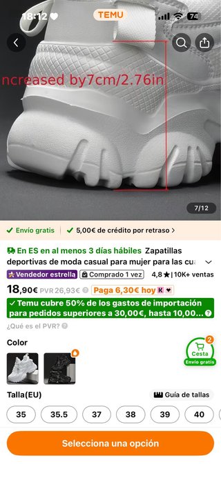 Zapatillas Blancas Talla 39