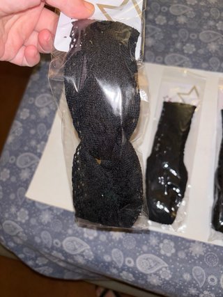 3 FASCE NUOVE PER CAPELLI IN PIZZO NERO STELLAZETA