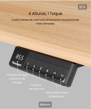 Patas Escritorio Elevable Flexispot ED5 Blanco