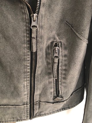Cazadora efecto ante gris talla M