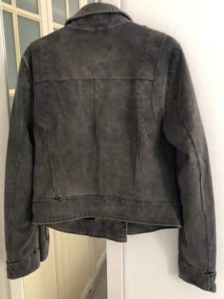 Cazadora efecto ante gris talla M