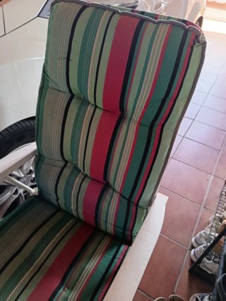 Silla Tumbona Rayas Verde y Rosa