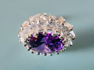 Orecchini Argento 925 Ametista Zirconi - NUOVI