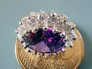 Orecchini Argento 925 Ametista Zirconi - NUOVI