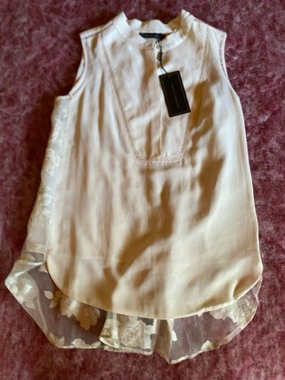 Camisa Arggido Verano Beige/Blanco