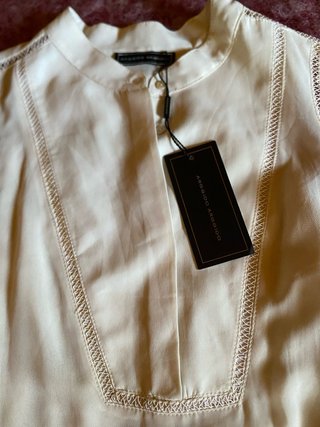 Camisa Arggido Verano Beige/Blanco