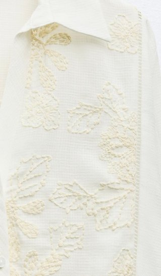 Camisa Zara bordada blanca Talla L