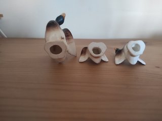 3 Figuras de cerámica de gansos