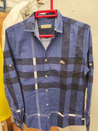 Camisa Burberry Cuadros Azul y Negro