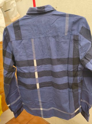 Camisa Burberry Cuadros Azul y Negro