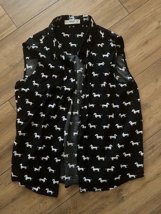 Camisa Mango sin mangas perros S