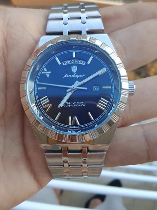 Orologio Poedagar Argento Blu Numeri Romani