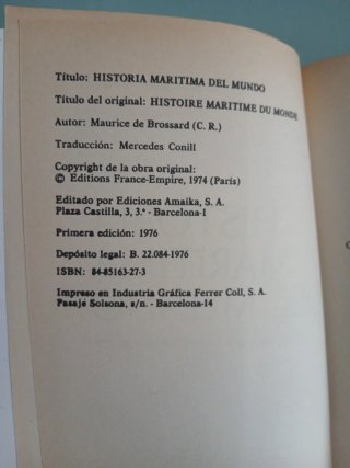 Historia marítima del mundo Cinco siglos y la E...