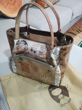 Bolso Anekke Beige y Dorado