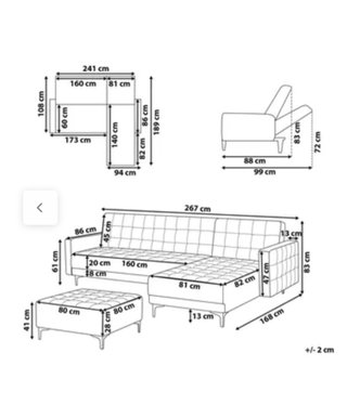 Sofá cama modular marrón
