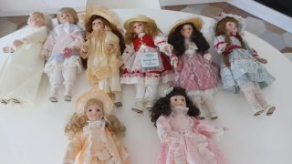 8 Bambole Porcellana Nuove